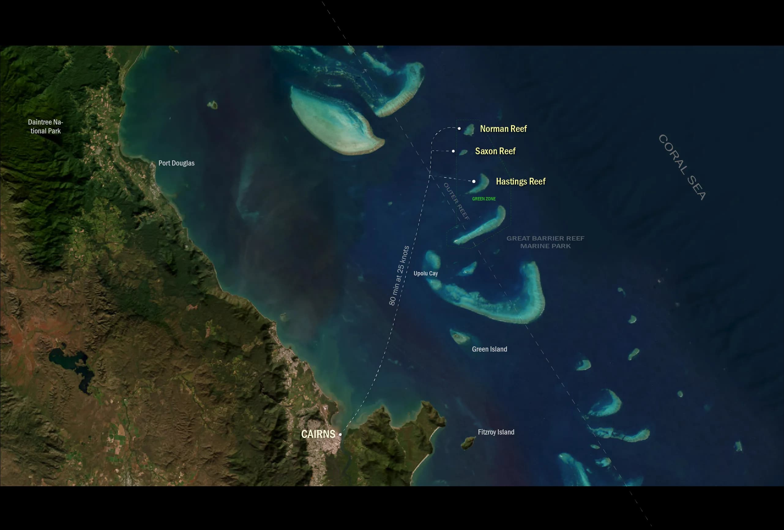 Map of Outer Reef Cairns
